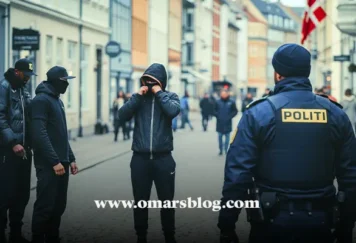 الشرطة الدنماركية في كوبنهاغن أثناء مواجهة جرائم العصابات